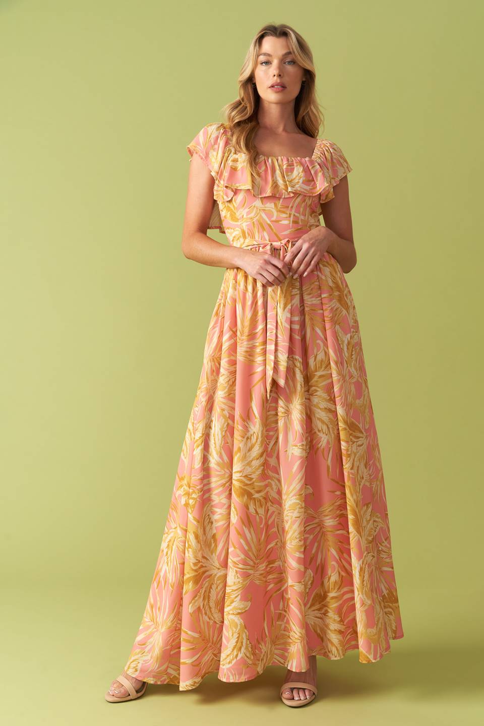THE ART OF BALANCE WOVEN MIDI DRESS Flying Tomato